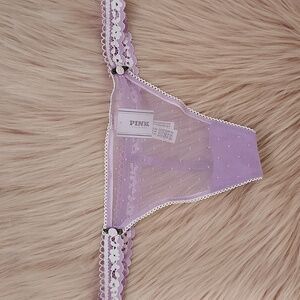Brand New PINK VICTORIA'S SECRET FLORAL LACE MESH V-STRING-S
